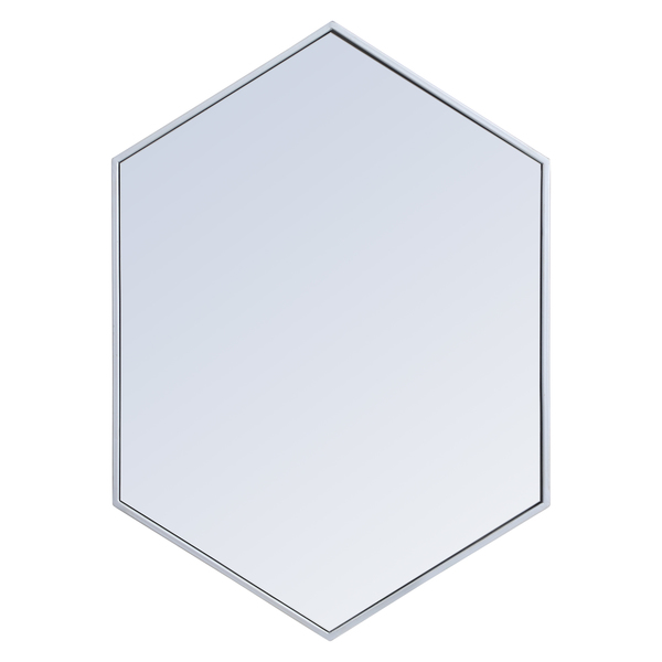 Elegant Decor Metal Frame Hexagon Mirror 24 Inch In Silver MR4424S